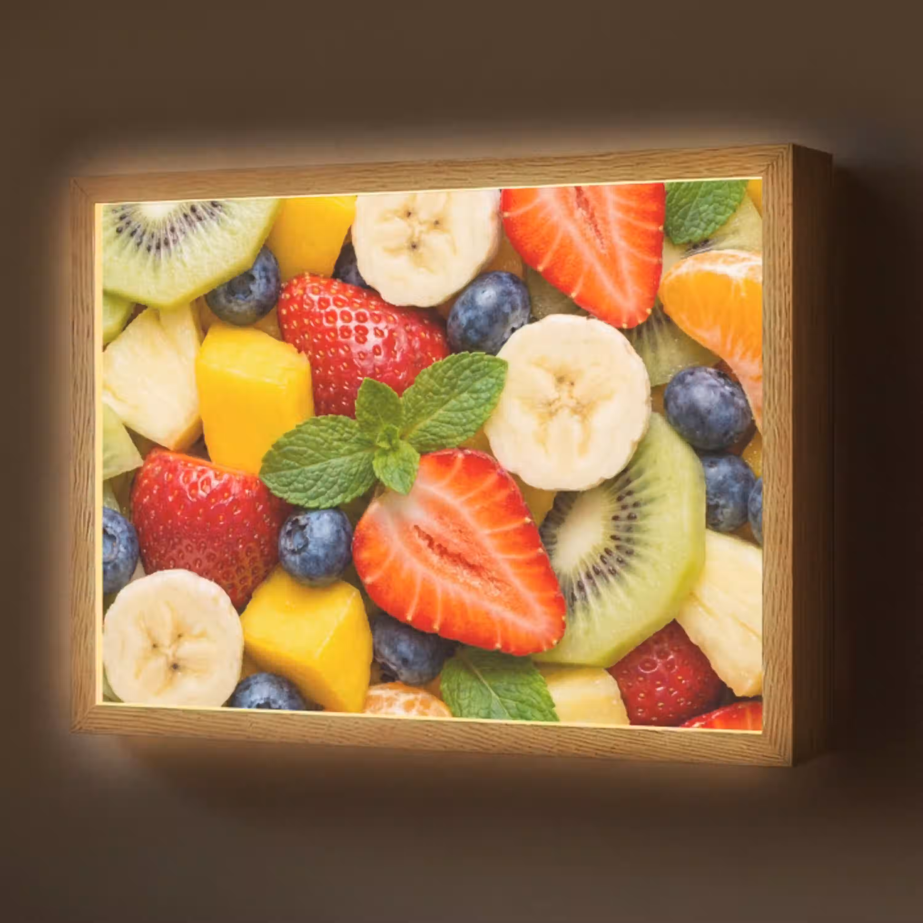 Fruit - Plakjes - Eten - Kleurrijk Light Box met batterij (Wandlamp) middel -z3d_website