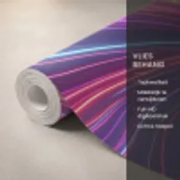 Abstract - Swirl - Futuristic - Neon Behang Vlies klein -USP_closeupNL