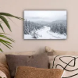 Rivier - Bevroren - Landschap - Winter canvas 2cm klein -sfeer1