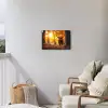 Schotse hooglander - Bos - Herfst - Dieren - Natuur - Bladeren Tuinposter op houten frame 2 cm dik klein -sfeer1