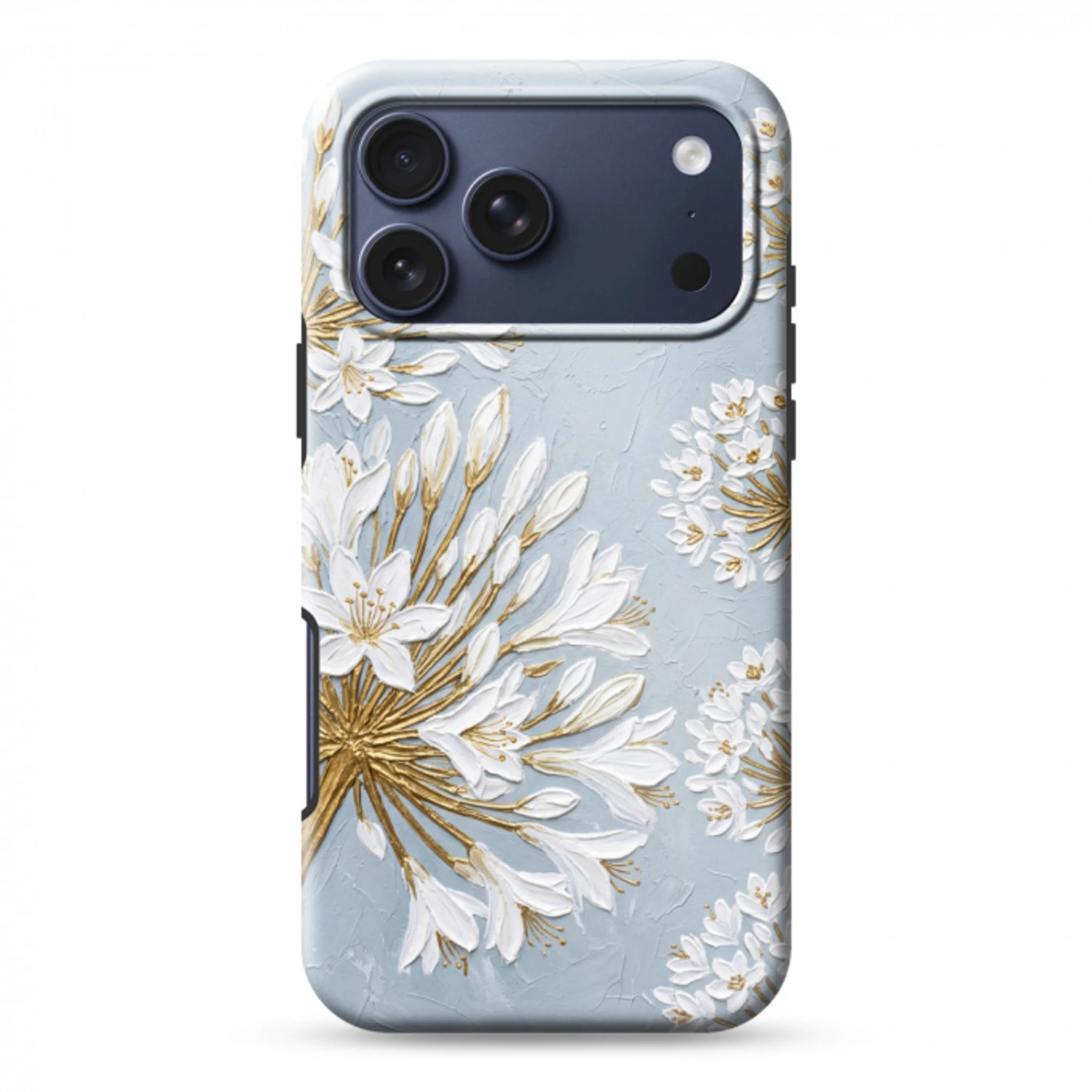 Illustratie - Bloemen - Blauw Toughcase MagSafe Apple iPhone 17 Pro Max klein -3d