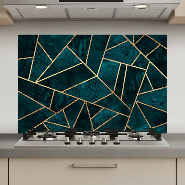 Stenen - Goud - Luxe - Patronen - Abstract keuken achterwand spatscherm klein -3d_website