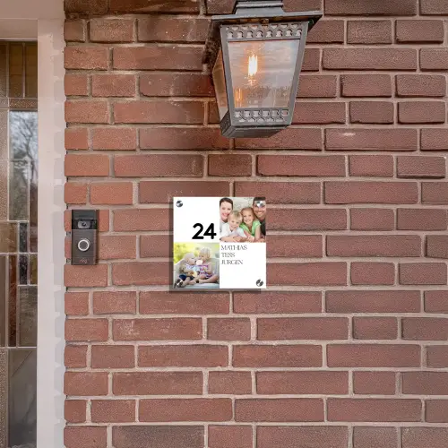 Familieportret strak - Klassiek Naambord Vierkant klein -sfeer7-XS