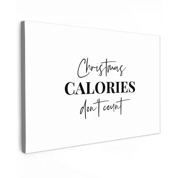 Kerst quote - Winter - Christmas calories - Wit canvas 2cm klein -z3d