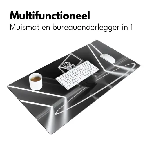 Basketbal - Basketbalveld - Lichtlijnen Muismat XXL klein -sfeer4