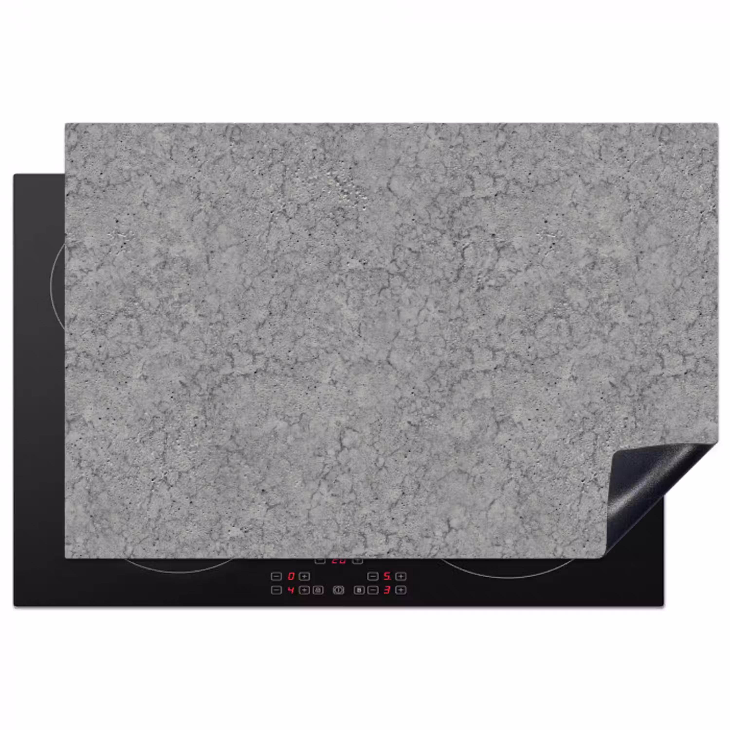 Beton - Muur - Patronen - Industrieel Inductie beschermer vinyl 3mm klein 276 -3d