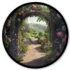 Doorkijk - Landschap - Bloemen - Rozenboog - Natuur Fotolijst rond zonder passe partout klein -3d
