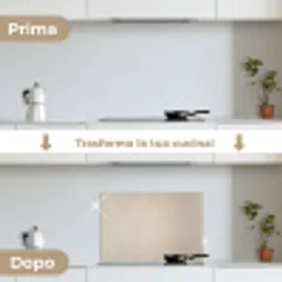 Japandi - Beige - Modern keuken achterwand spatscherm klein -voor_na_IT