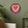 Tie dye - Hartvorm - Vlammen - Oranje Akoestische PET Vilt - Rond klein -sfeer2