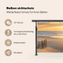 Strand - Duinen - Zonsondergang Balkonbeschermer Duitsland klein -specs