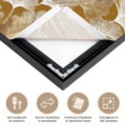 Ginkgo - Bladeren - Goud Textielframe zwart klein 947 -USP_closeupNL