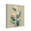 Paradijsvogelbloemen - Blauwgroene bladeren - Beige aluminium wit klein -3d