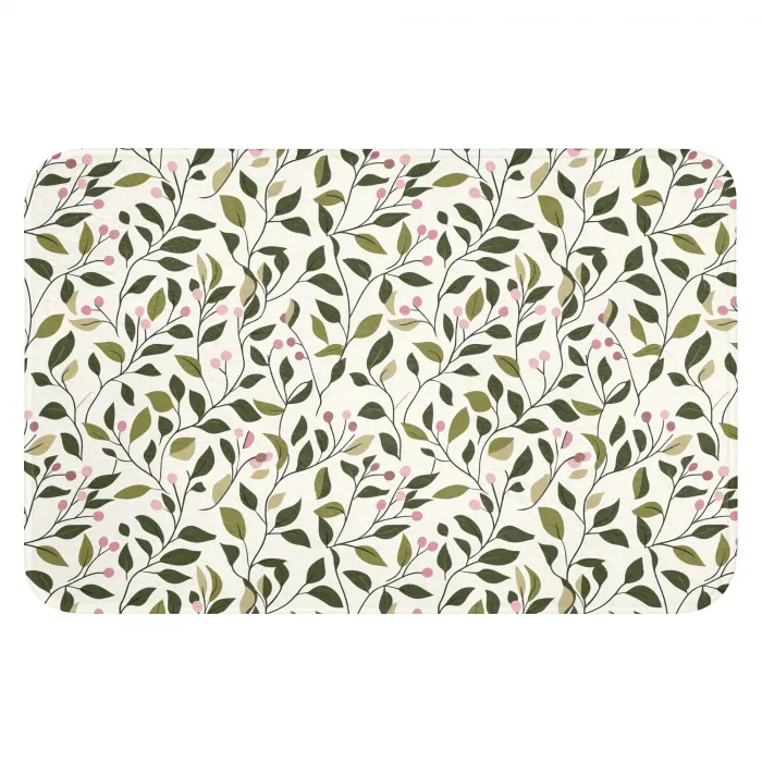 Bladeren - Bessen - Roze WCmat klein 1009 -3d