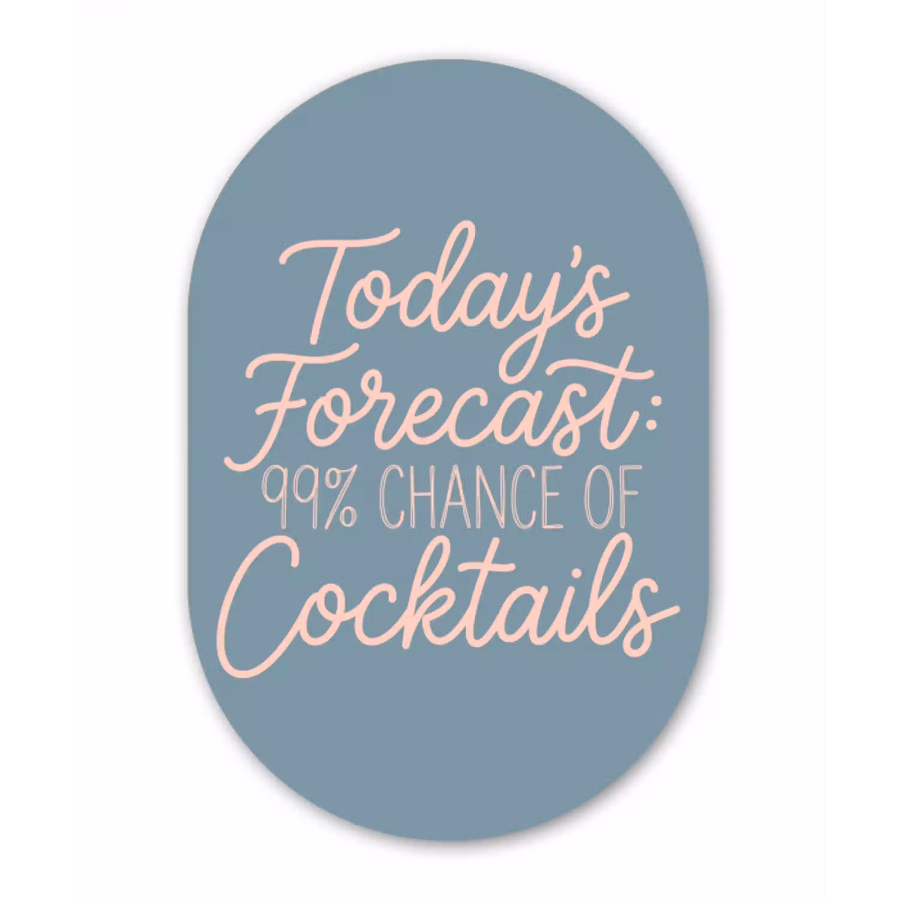 Today's Forecast - Cocktails - Blauw Wandcirkel Ovaal Forex klein -3d