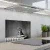 Bengaal - Kat - Tafelkleed - Zwart - Wit - Dier keuken achterwand spatscherm klein -3d_schuin