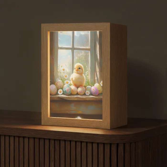 Kuiken - Raam - Paaseieren Light Box met kabel (Tafellamp) klein -z3d_website