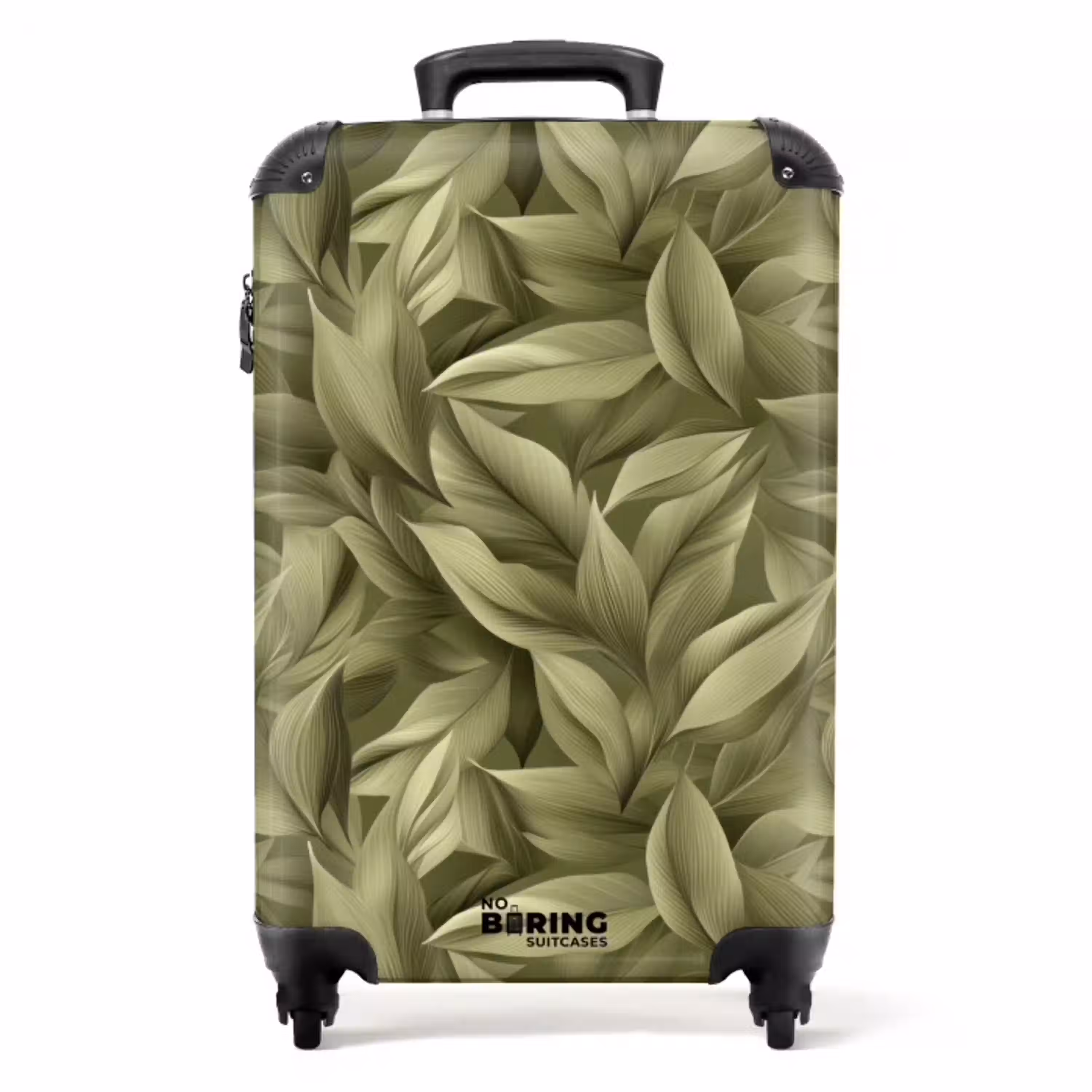 Bladeren - Modern - Groen NBS - Handbagage koffer - Volwassenen Unisex middel -productfoto_recht