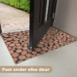 Houtblokken - Textuur - Patroon - Bruin - Rustiek Deurmat klein -USP_NL
