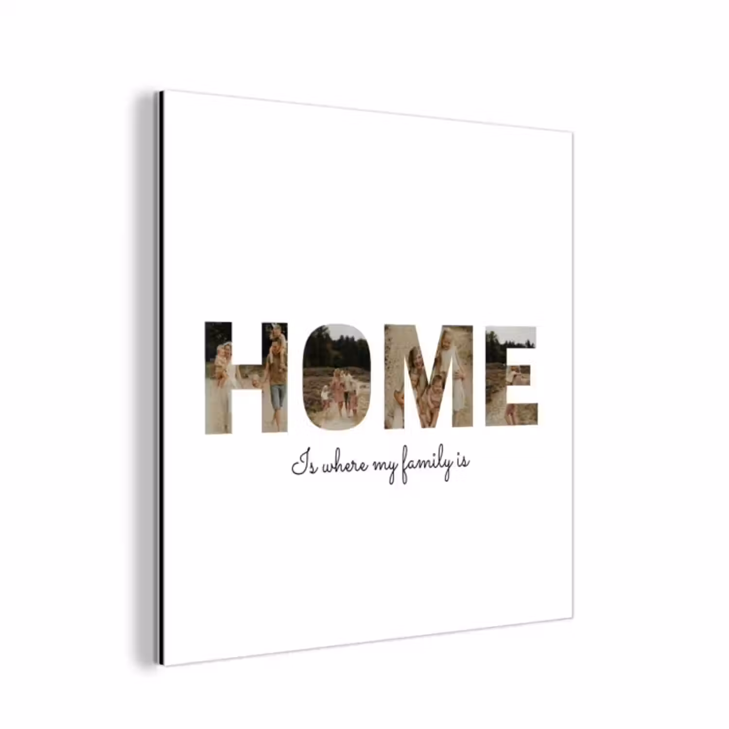 Aluminium schilderij - Home - Lettercollage