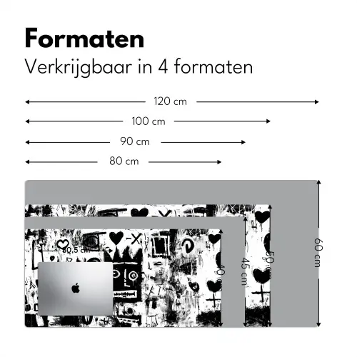Vormen - Gezocht - Zwart - Abstract Muismat XXL klein -sfeer5