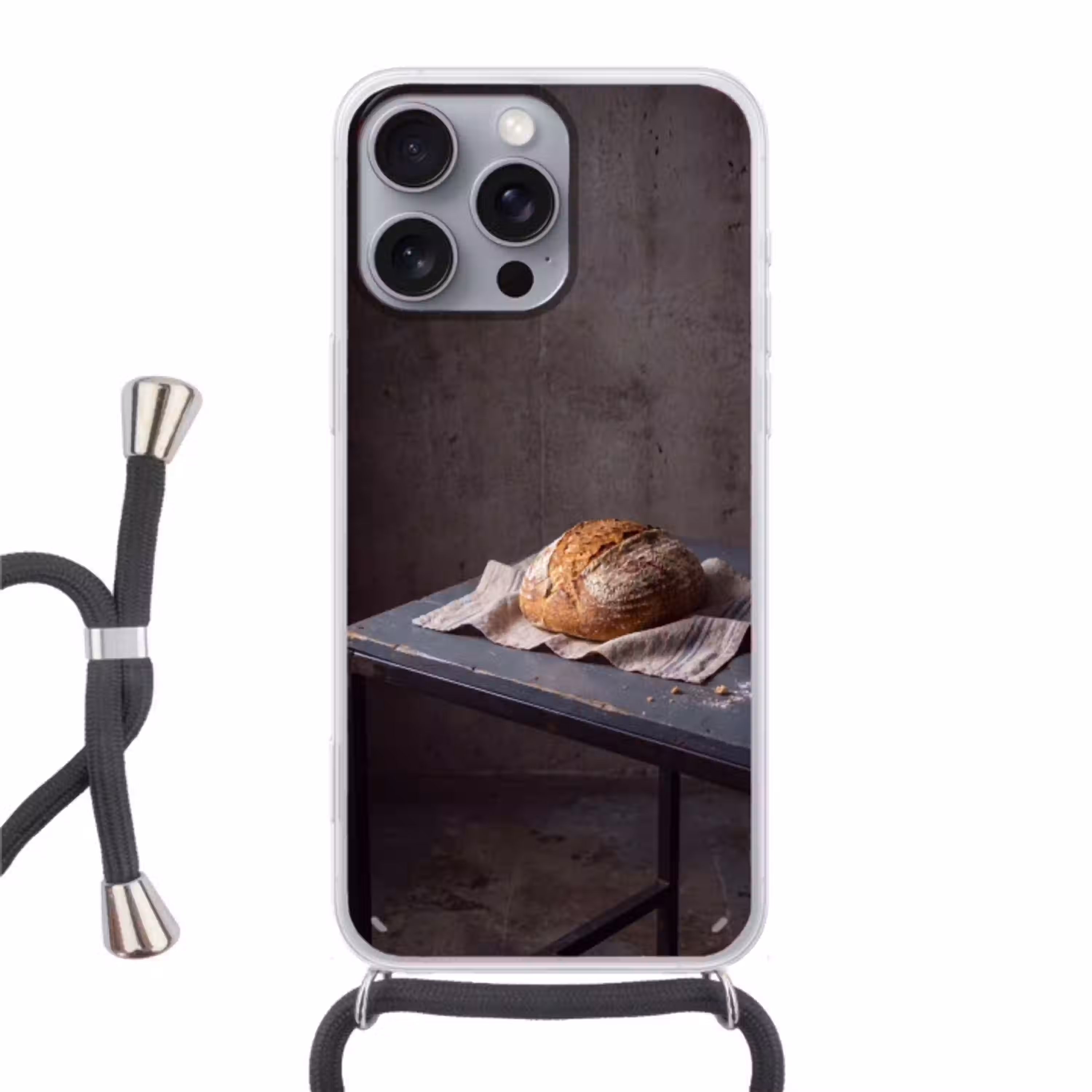 Brood - Rustiek - Eten Hoesje iPhone 16 Pro Max met koord klein -3d