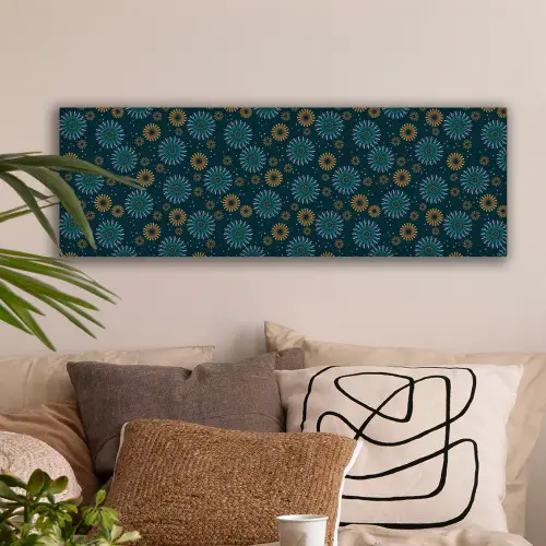 Blauw - Patroon - Retro canvas 2cm klein 828 -sfeer1