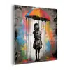 Meisje - Kunst - Paraplu - Graffiti - Kleuren - Muur plexiglas 5mm klein -z3d