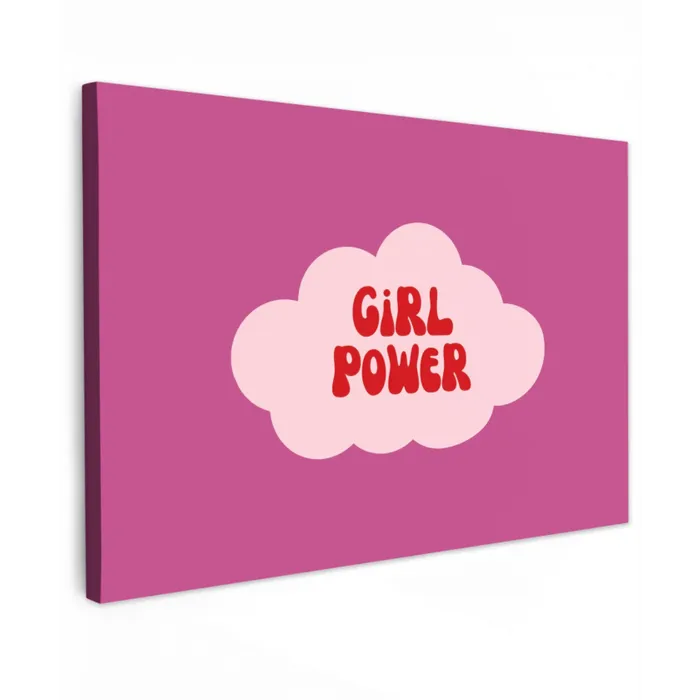 Girl power - Wolk - Roze canvas 2cm klein -z3d