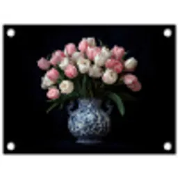 Bloemen - Roze - Tulpen - Vaas tuinposter los doek klein -3d