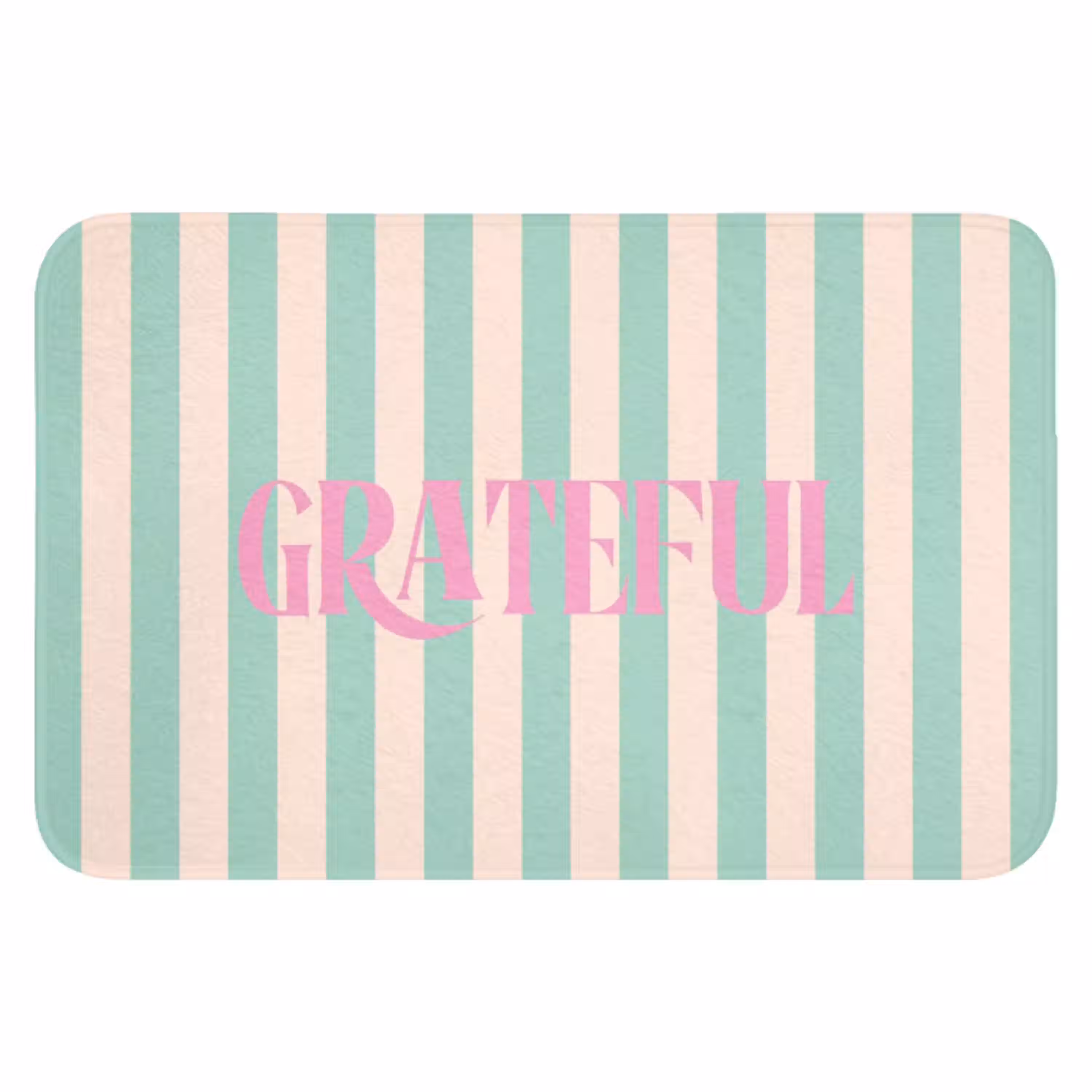 Roze - Groen - Strepen - Grateful WCmat klein -3d