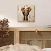 Olifant - Slurf - Mozaïek - Abstract aluminium wit klein -sfeer3