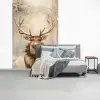 Kerst - Rendier - Winter - Krans fotobehang vinyl groot -slaapkamer