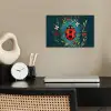 Bloemen - Lieveheersbeestje - Hartje - Rood poster papier klein -sfeer1
