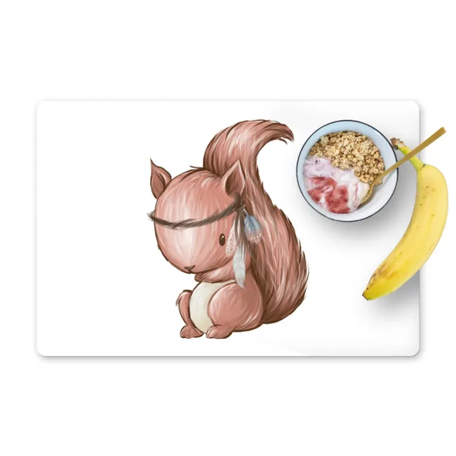 Eekhoorn - Dier - Bosdieren - Bruin Placemat vinyl groot -zzzproduct_Kitchenyeah-website