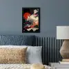 Witte vos - wolken - maan fotolijst zwart zonder passe partout klein -sfeer3