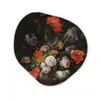Stilleven met bloemen en een horloge - Schilderij van Abraham Mignon Wandcirkel Organisch Forex 3mm klein -3d