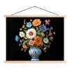 Vaas - Boeket - Bloemen - Kleur textielposter latten blank klein -3d