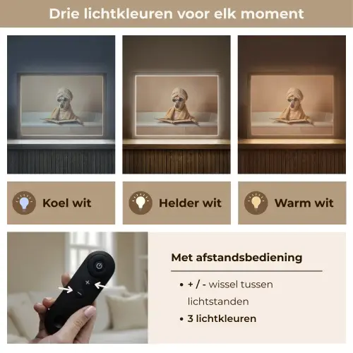 Bad - Hond - Boek - Zonnebril Light Box met batterij (Wandlamp) middel -USP_lichtkleurNL