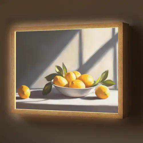 Citroenen - Stilleven - Geel Light Box met batterij (Wandlamp) middel -z3d_website