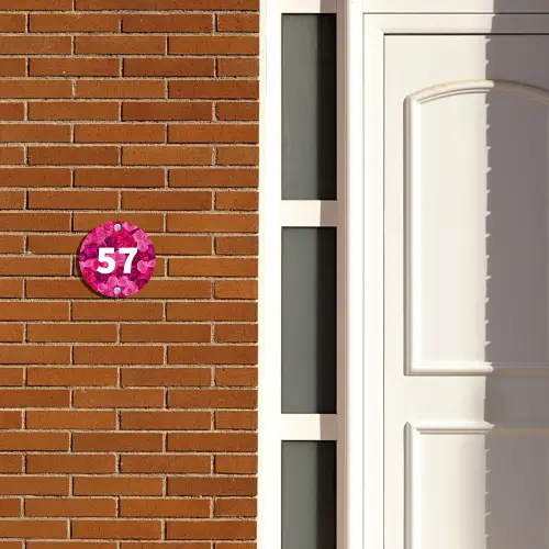 Roze rozen - Traditioneel Naambord Rond klein -sfeer3-rond-XS