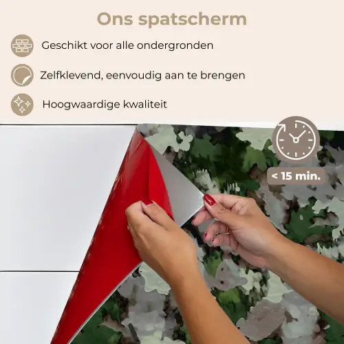 Verfachtig - Boscamouflage - Patroon keuken achterwand spatscherm klein 900 -spatscherm_NL
