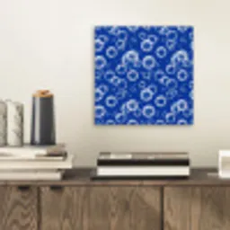 Bubbels - Patroon - Blauw aluminium wit klein -sfeer1