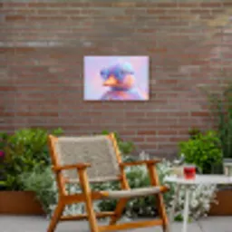 Eend - bril - Pastel Tuinposter op houten frame 2 cm dik klein -sfeer3