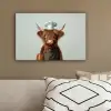 Schotse Hooglander - Bruin - Hoorns - Kokskleding canvas 2cm klein -sfeer3