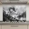 Krijger - Draak - Grijs keuken achterwand spatscherm klein -3d_website