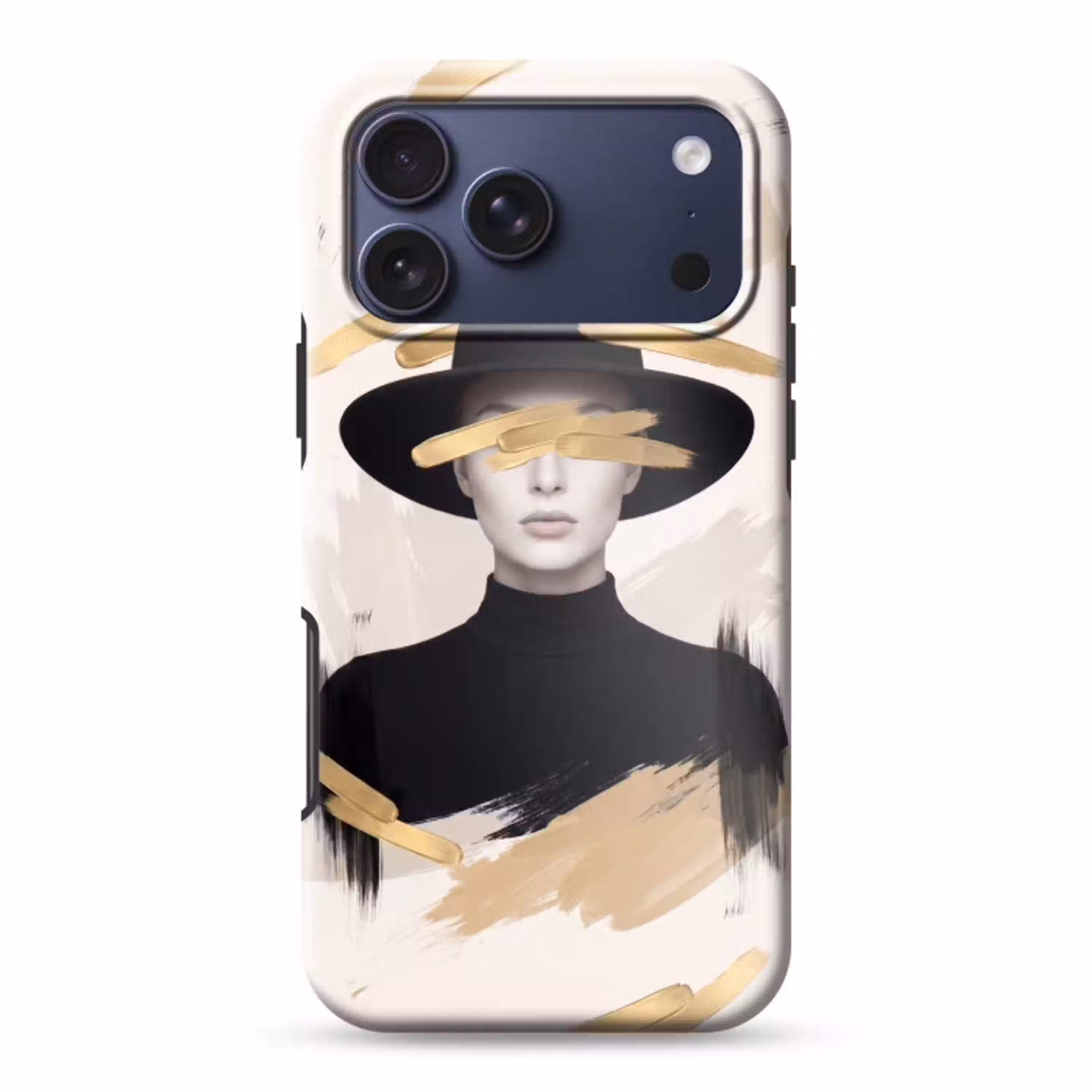 Vrouw - Portret - Modern - Goud - Kunst Toughcase MagSafe Apple iPhone 17 Pro Max klein -3d