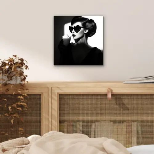 Vrouw - Zwart - Hart aluminium wit klein -sfeer3