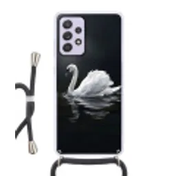 Zwaan - Water - Natuur - Realistisch - Wit Hoesje Samsung Galaxy A52 5G met koord klein -3d