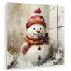 Sneeuwpop - Winter - Sneeuw - Beige plexiglas 5mm klein -zzzproduct_nieuw