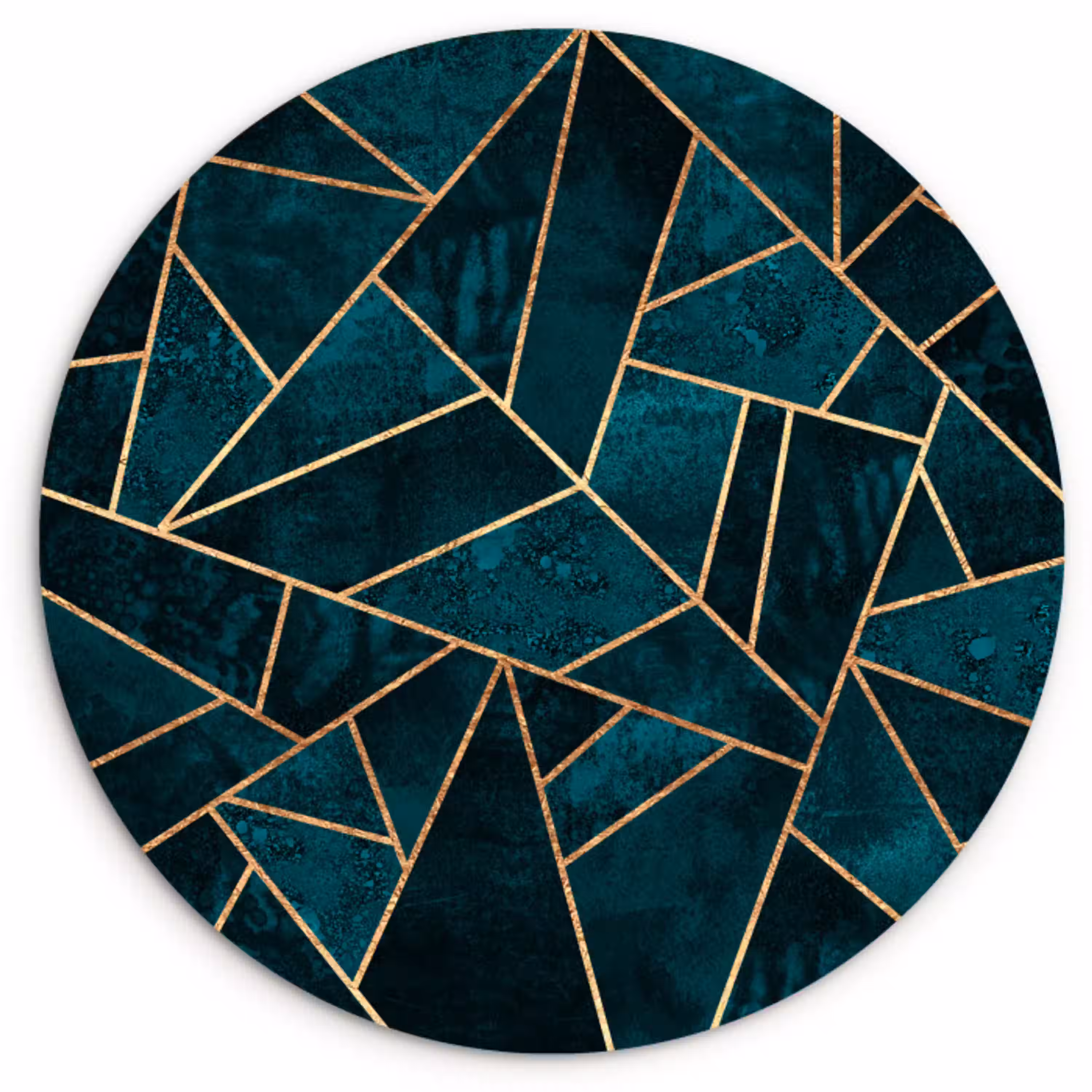 Stenen - Goud - Luxe - Patronen - Abstract Wandcirkel kunststof plaat 5mm dik klein -3d